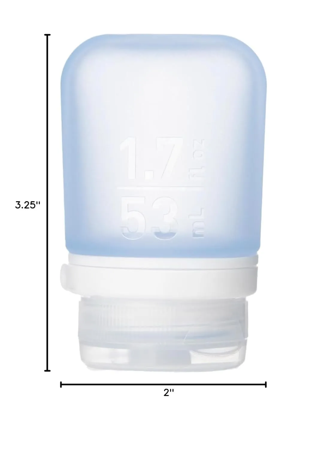 humangear GoToob  (Small) | Refillable Silicone Travel Bottle | Locking Lid | Food-Safe Material | Blue, Small (1.7 fl.oz; 53ml)