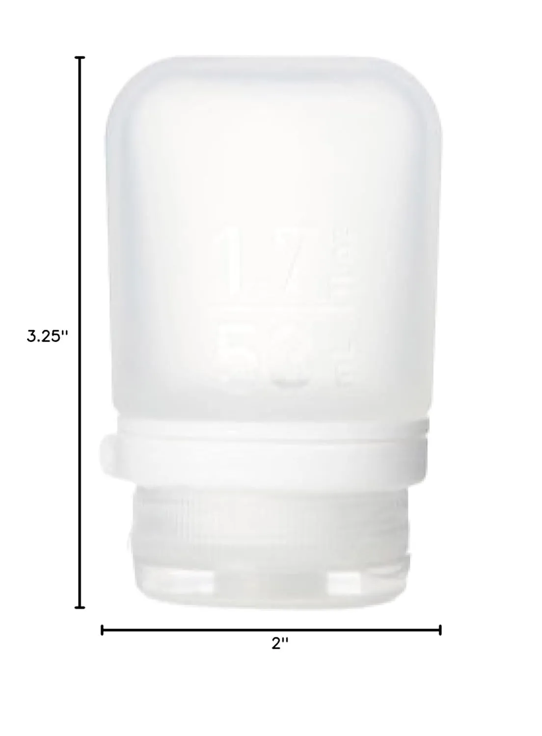humangear GoToob  (Small) | Refillable Silicone Travel Bottle | Locking Lid | Food-Safe Material | Clear, Small (1.7 fl.oz; 53ml)