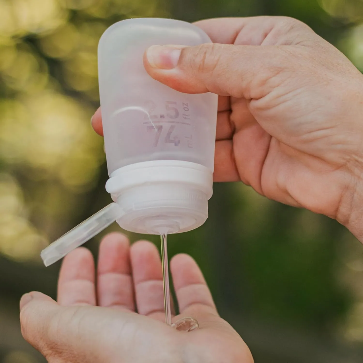 humangear GoToob  (Small) | Refillable Silicone Travel Bottle | Locking Lid | Food-Safe Material | Clear, Small (1.7 fl.oz; 53ml)