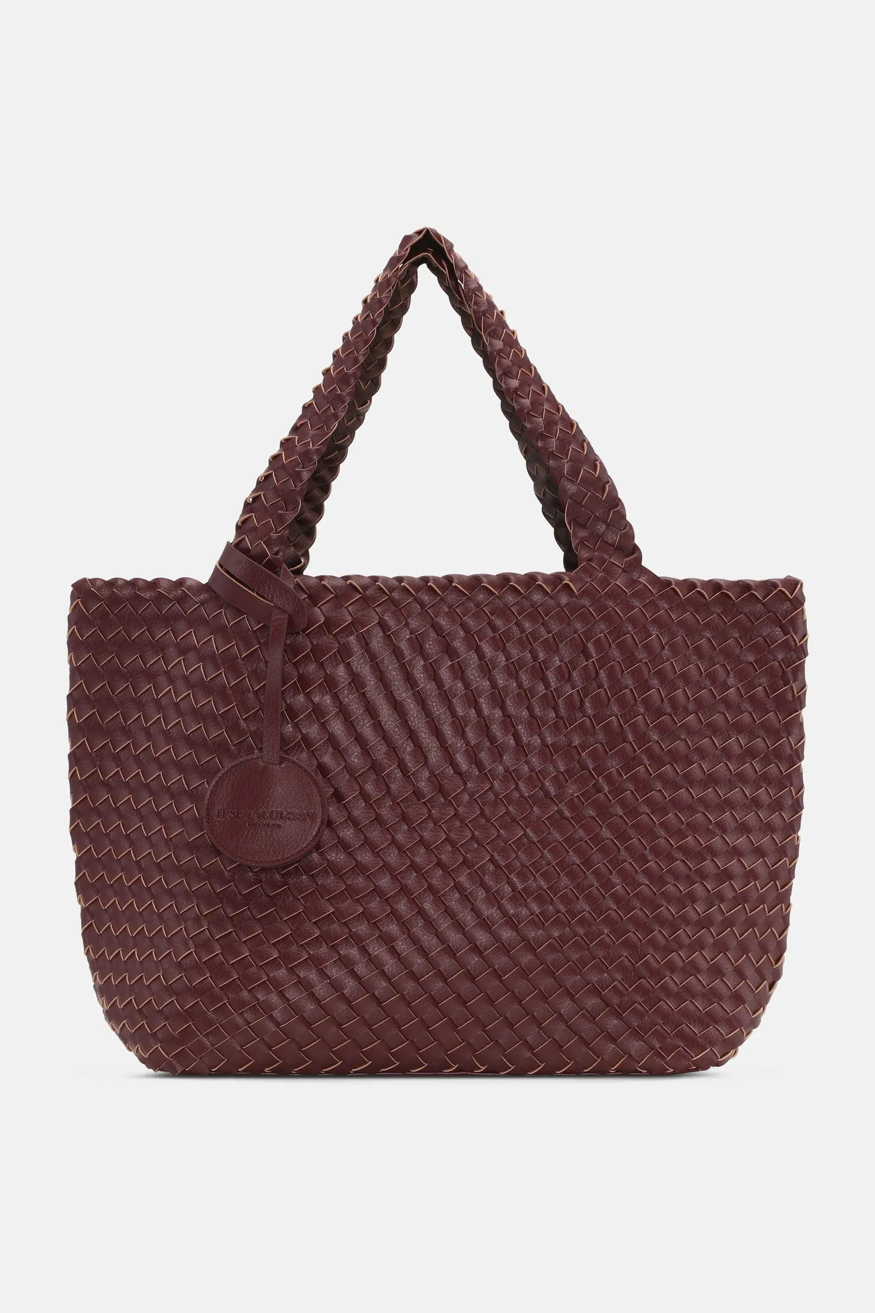 Ilse Jacobsen Braided Bag in Maroon Banner Ebony - 307215 - BAG08