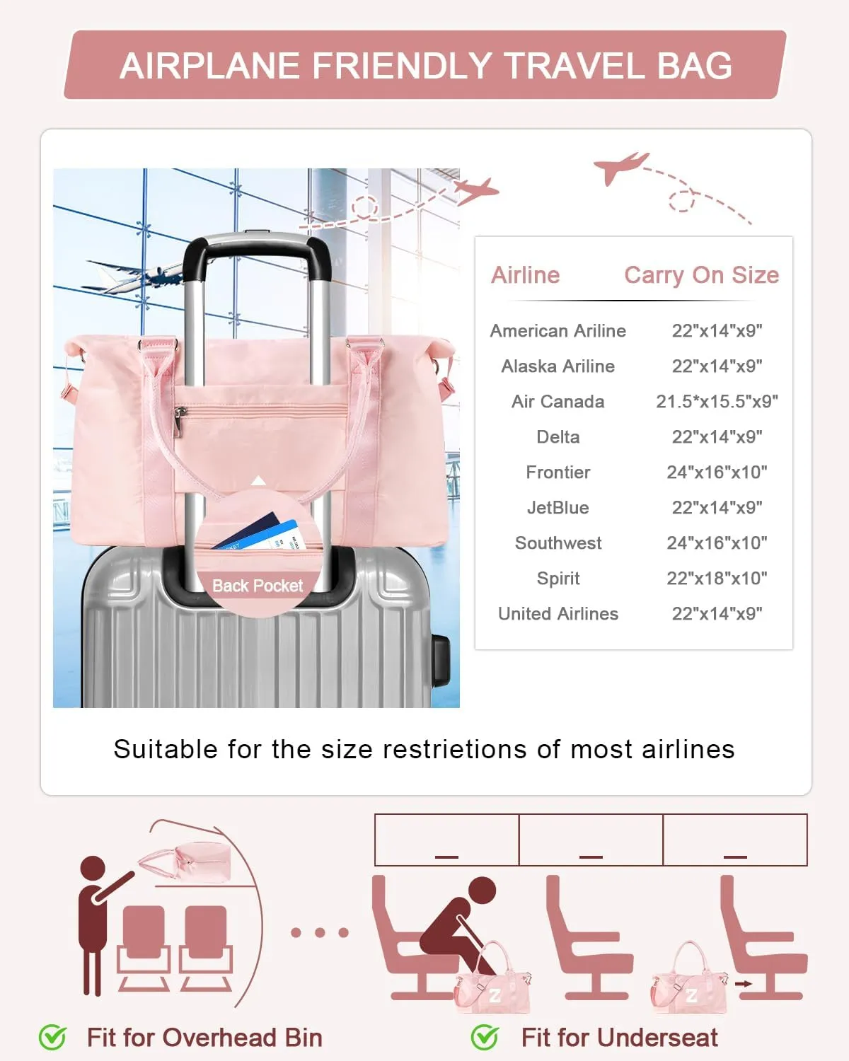 Initial Travel Duffel Bag Sports Gym Bag for Girls Teen Birthday Gifts,Pink Personalized Weekender Bag Carry On Tote Bags for Women Men,Waterproof Overnight Luggage Bag with Trolley Sleeve(Letter Z)