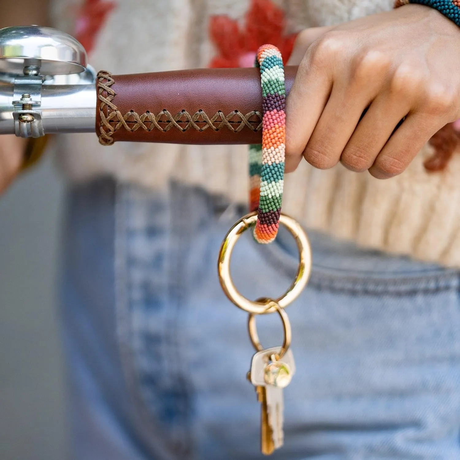 INK   ALLOY Key Ring Bracelet for Women, Chloe Beaded Keychain Wristlet, Handmade Jewelry for the Modern Bohemian