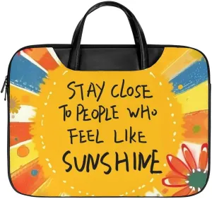 Inspirational Quotes Leather Laptop Bag Laptop Briefcase Waterproof Durable Portable Bag Portable Laptop Bag Business Office 16.5 * 12.6IN
