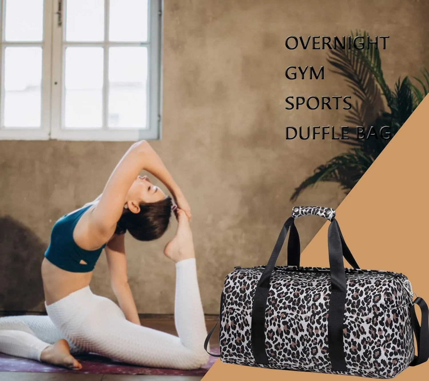 JIANYA Gym Bag Women Duffel Bags, Womens Sport Duffle Bags with Shoe Compartment and Wet Pocket, Carry On Size for Overnight Weekender Travel