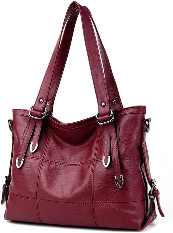 JSEIAJB Women PU Leather Handbags Purses Soft Shoulder Bags for Women Messenger Bags Crossbody BagsTop-Handle Bags