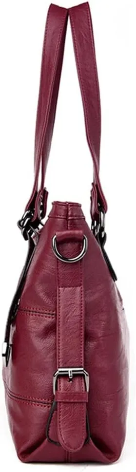 JSEIAJB Women PU Leather Handbags Purses Soft Shoulder Bags for Women Messenger Bags Crossbody BagsTop-Handle Bags