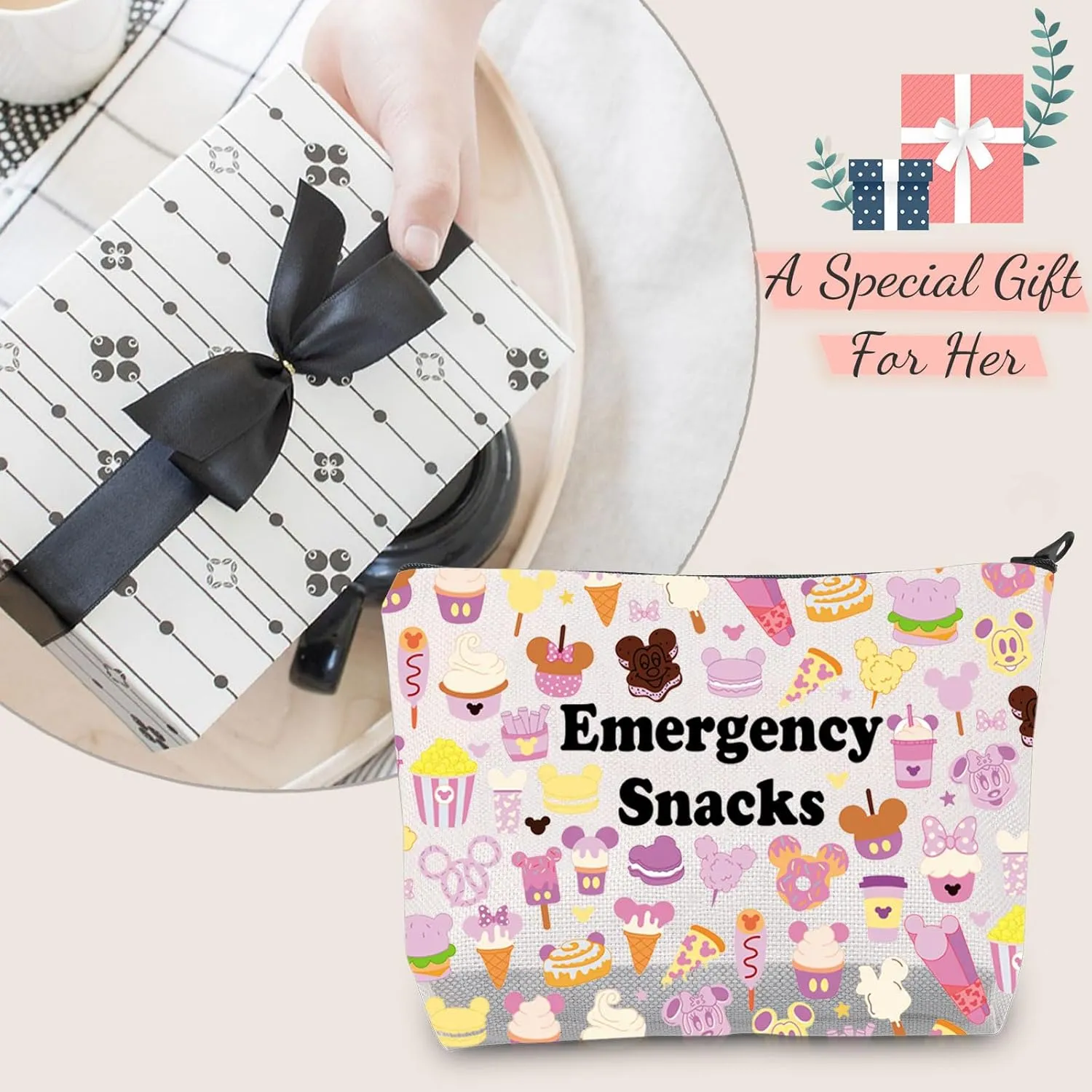 JXGZSO Emergency Snacks Food Storage Bag Foodie Reusable Zipper Pouch Food Safe Bag Snack Lover Gift (Emergency snacks 2)