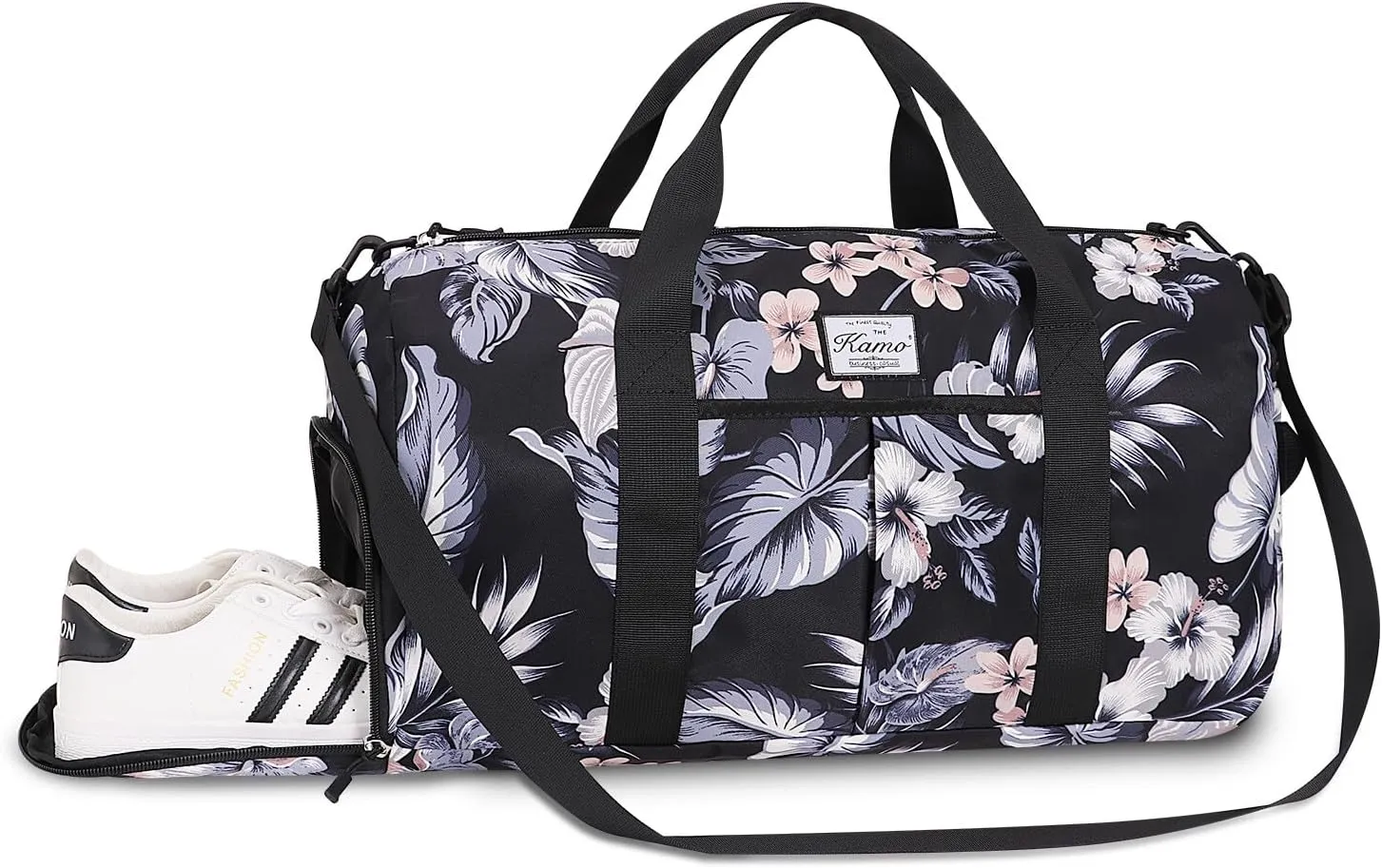 KAMO Travel Duffle Bag, Weekender Bags for Women with Shoe Compartment, Gym Bag for Women with Wet Pocket Workout Dance Tote Bag Personal Item Travel Bag with Trolley Sleeve