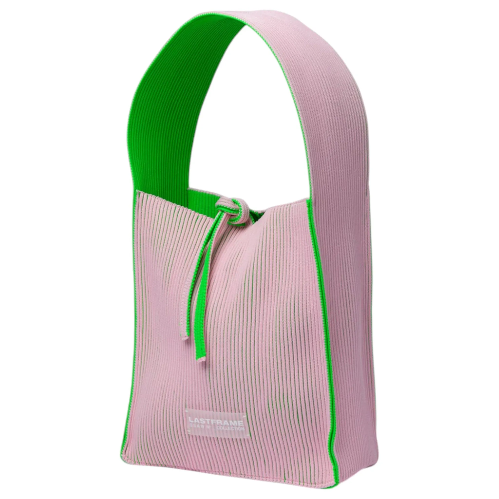 KASANE REVERSIBLE TASUKI TOTE SMALL / LIGHT PINK x NEON GREEN