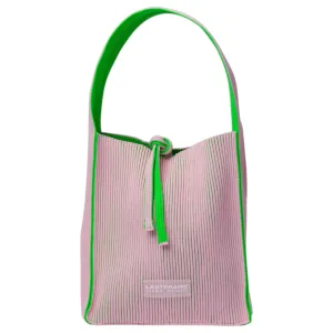 KASANE REVERSIBLE TASUKI TOTE SMALL / LIGHT PINK x NEON GREEN
