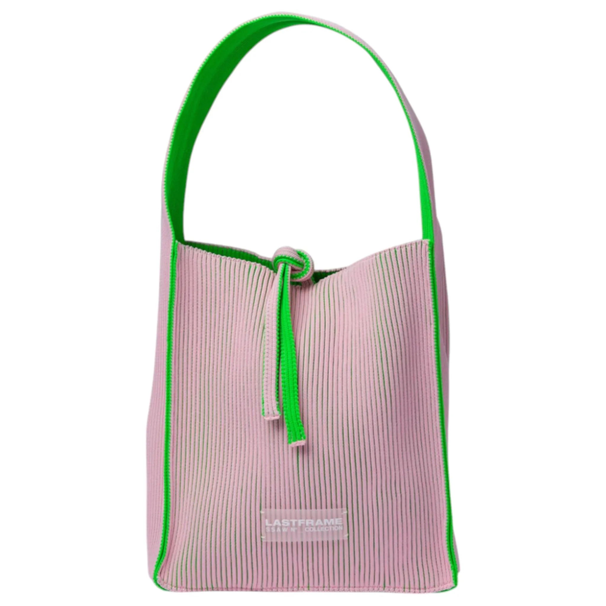 KASANE REVERSIBLE TASUKI TOTE SMALL / LIGHT PINK x NEON GREEN