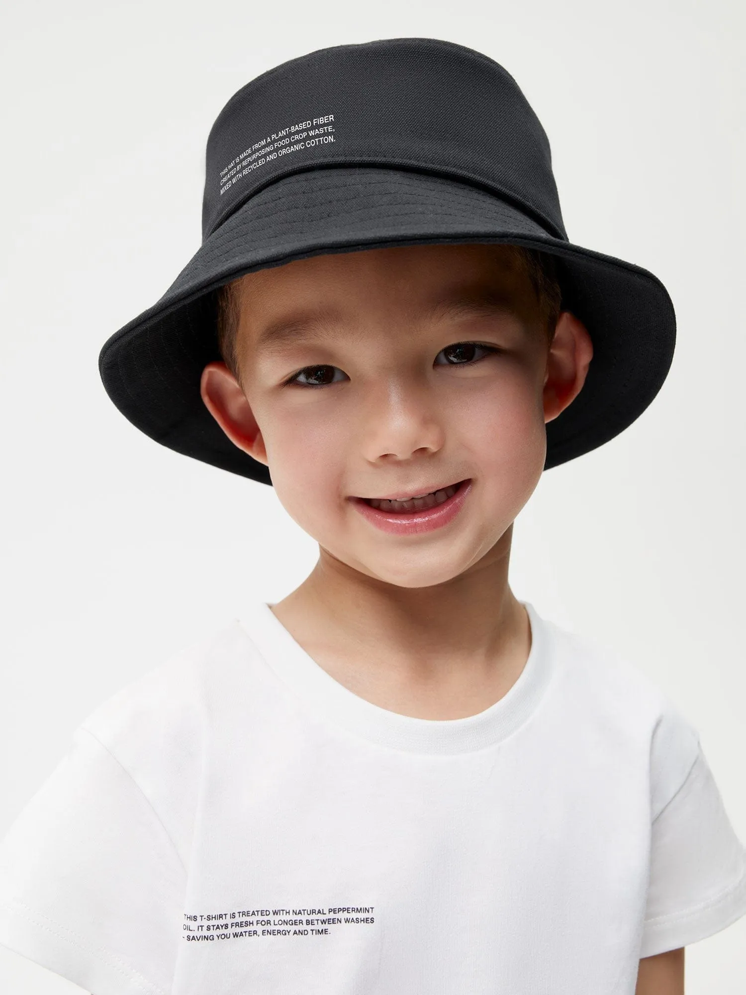 Kids Oilseed Hemp Canvas Bucket Hatblack