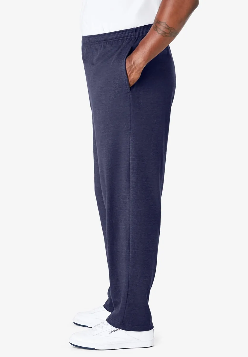 KingSize Men's Big & Tall Lightweight Jersey Open Bottom Sweatpants