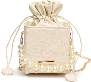 Ladies bucket bag Pearl portable handbag