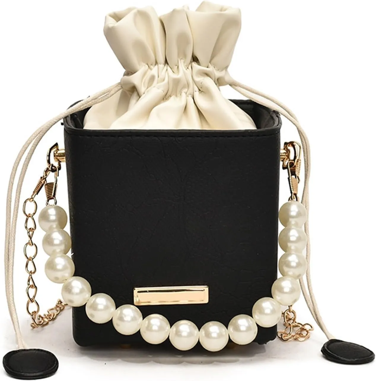 Ladies bucket bag Pearl portable handbag