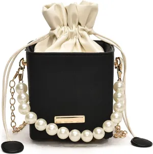 Ladies bucket bag Pearl portable handbag