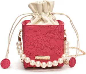 Ladies bucket bag Pearl portable handbag