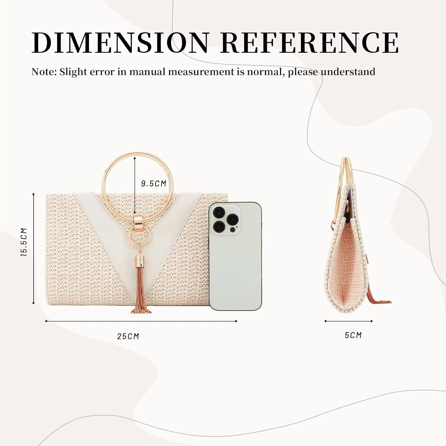 Lanpet Women Evening Handbags, Straw Clutch Purses,Summer Beach Bags Tote Tassels Straw Clutch