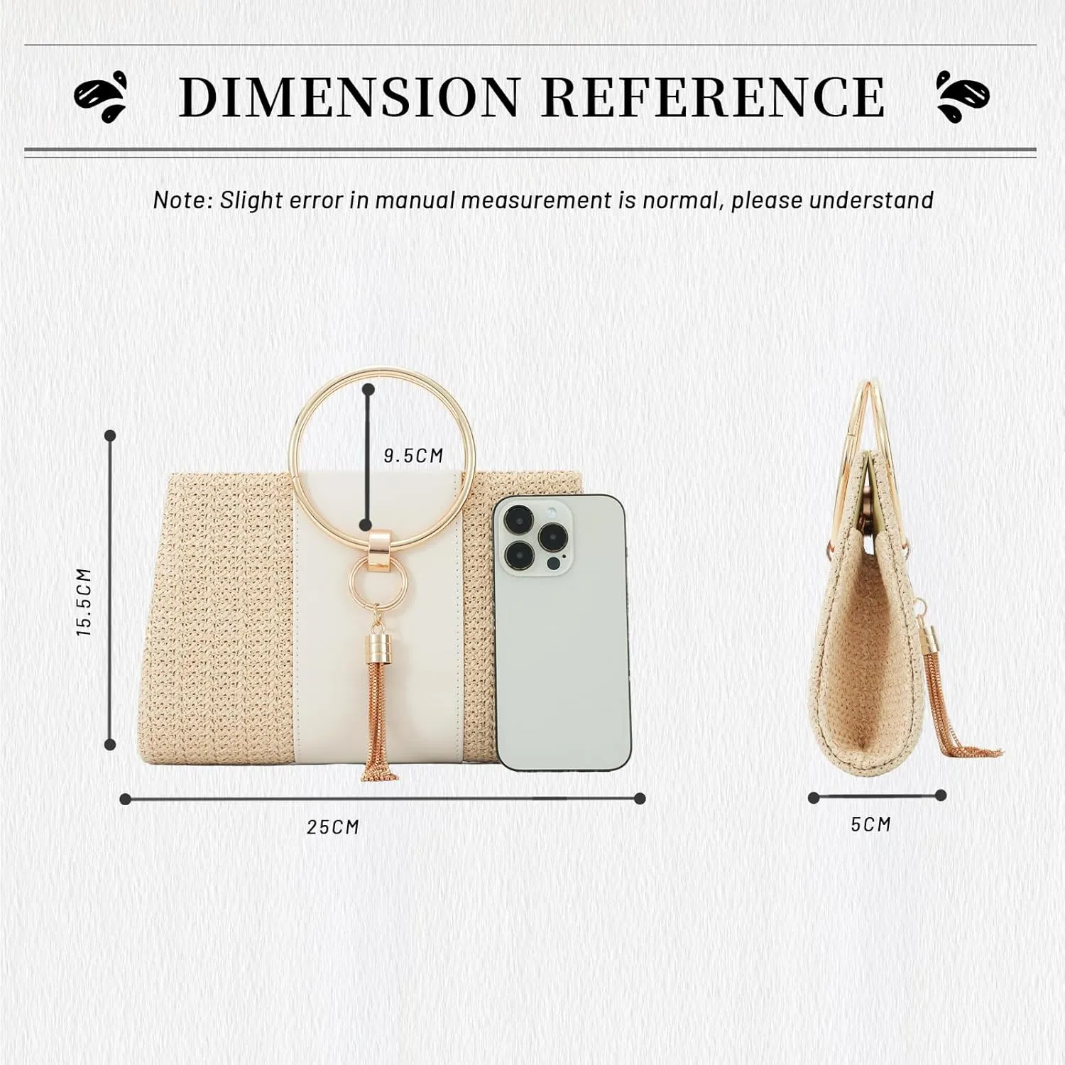 Lanpet Women Evening Handbags, Straw Clutch Purses,Summer Beach Bags Tote Tassels Straw Clutch