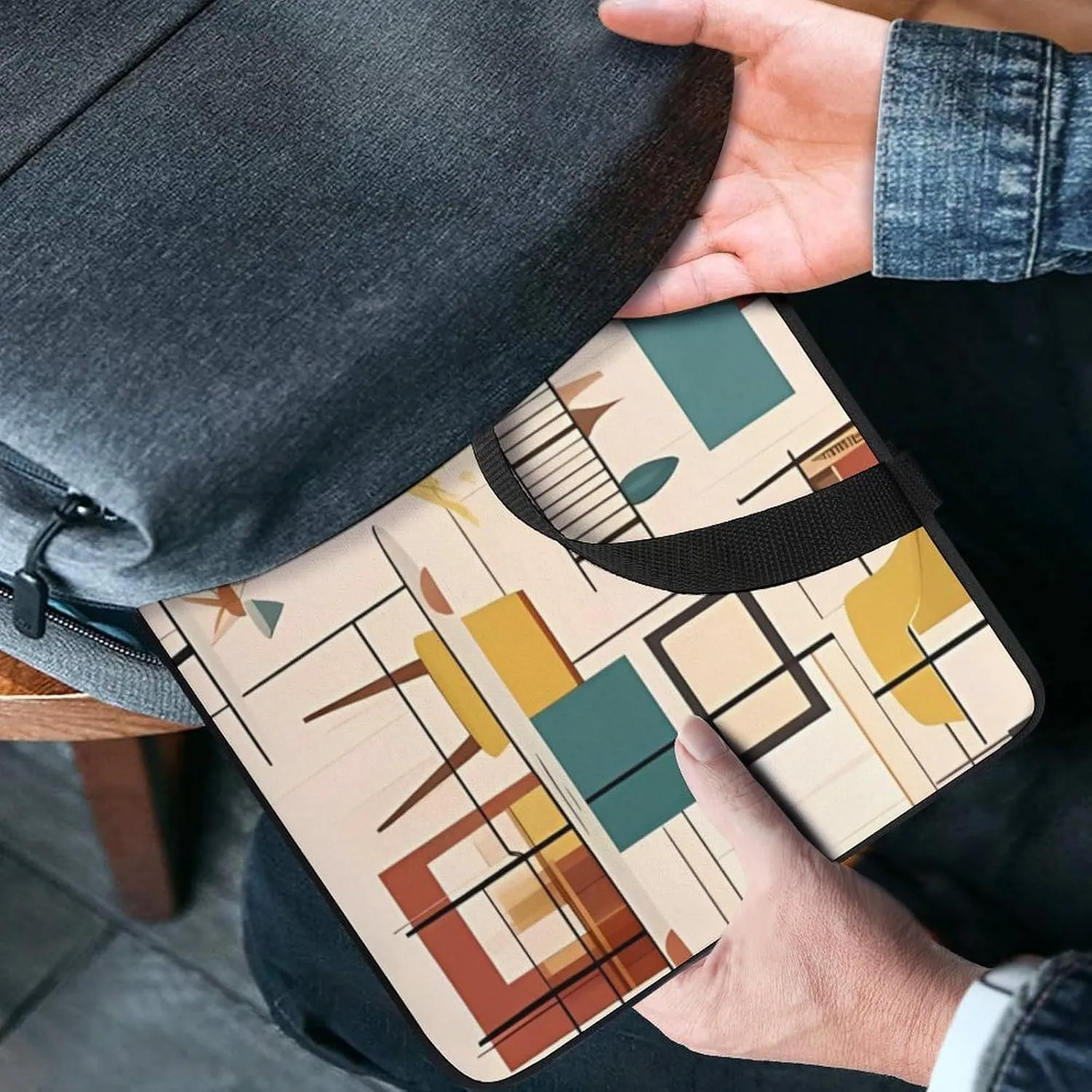Laptop Bag Ultrathin Mid Century Modern Printing Laptop Carrying Case Portability Messenger Bags For Work Travel