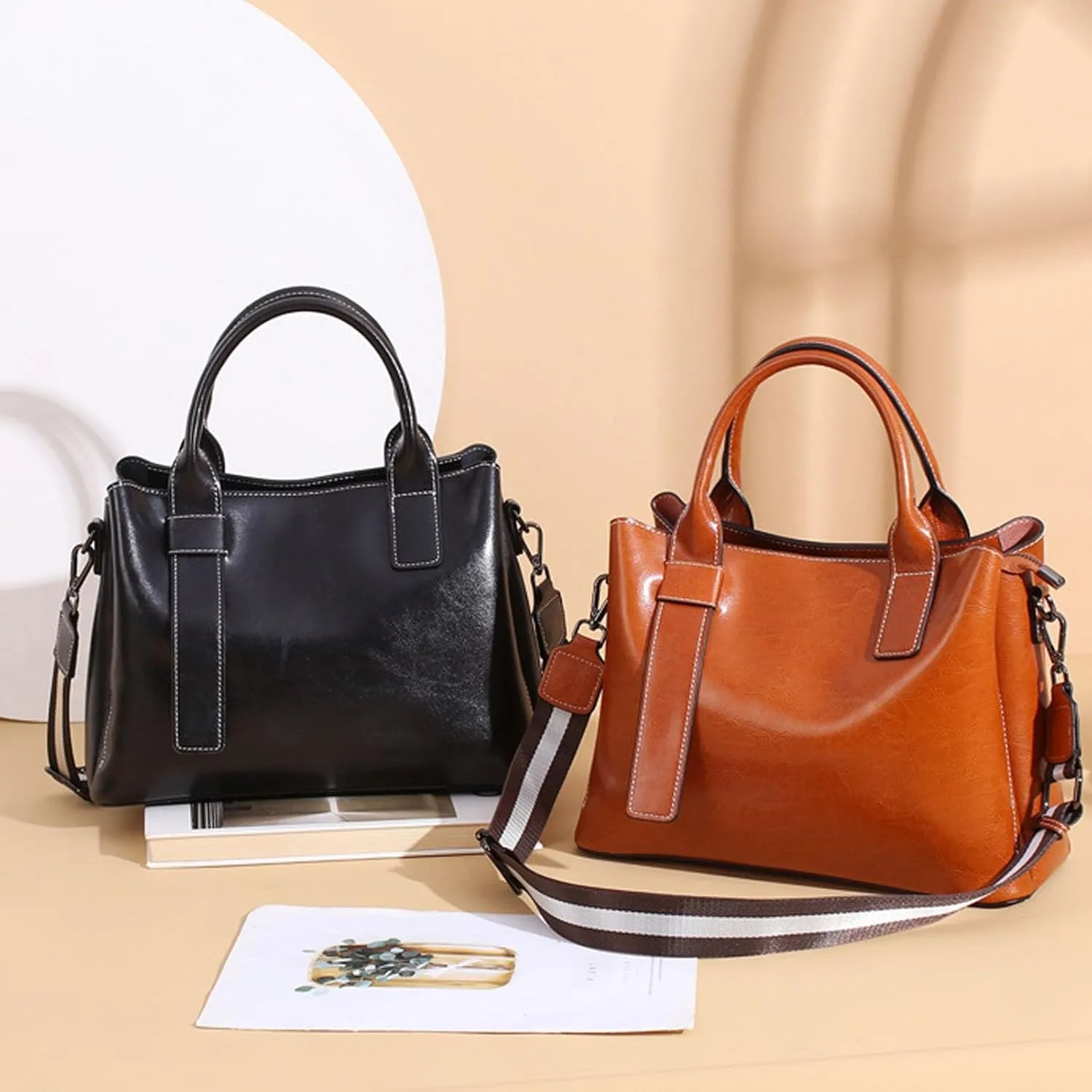 Large Shopping Travel Hobo Bag, Fashionable and Novel Leather Handbag for Women, Decorated Shoulder Bags