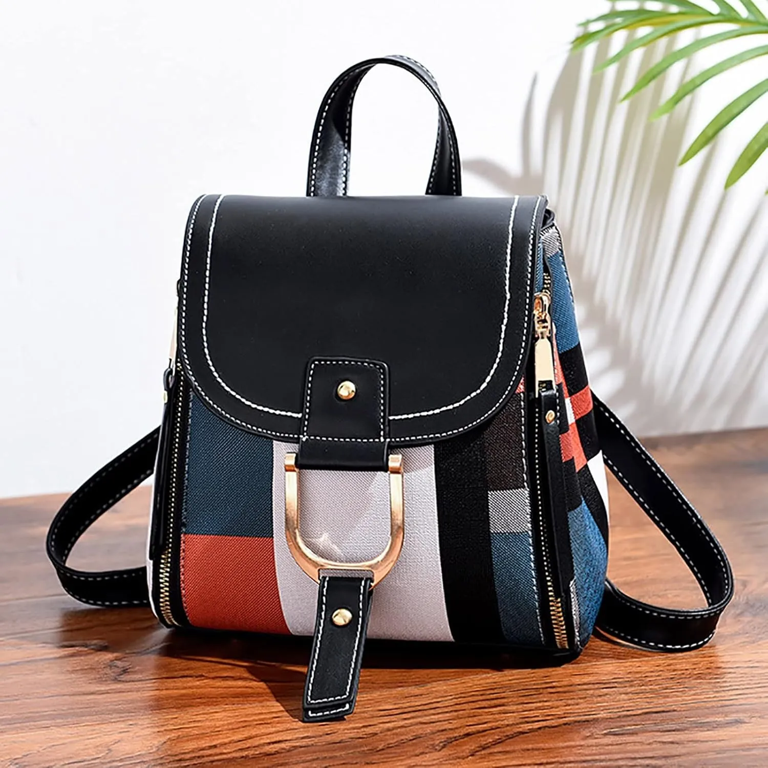 Leather Backpack Purse for Women Letter Purse Mobile Phone Messenger Bags Fashion Soft Leather Outdoor Backpack