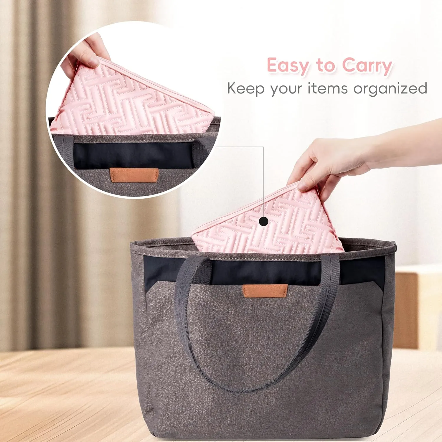 Leudes Makeup Bag Travel Essentials Cute Skincare Pouch Purse Cosmetic Bags for Women Traveling Make Up Organizer Portable Clear Case Toiletry Bag with Zipper (Pink, Medium)