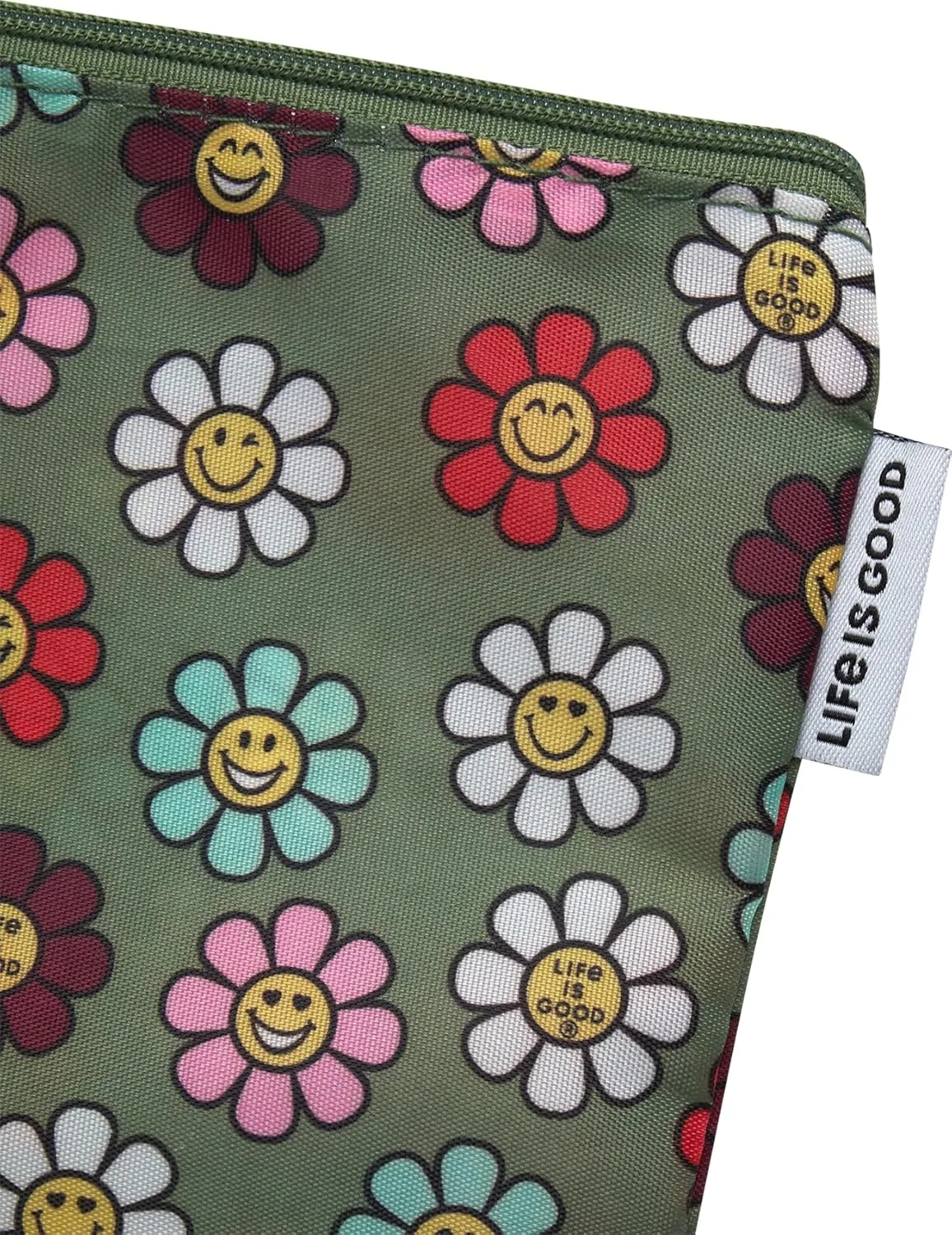 LIFE IS GOOD 6 Piece Packing Cube Set - Tear Resistant Mulifunctional Apparel and Accessory Storage, Happy Daisy