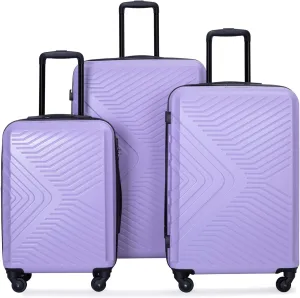 Light Purple 3 Piece Luggage Set for Safe and Organized Travel, Lightweight ABS Suitcases with Spinner Wheels and TSA Lock