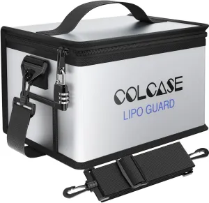 Lipo Safe Bag - Fireproof & Explosionproof, Combination Lock, Upgraded Silicone Coated, 11 x 8 x 6.5 in