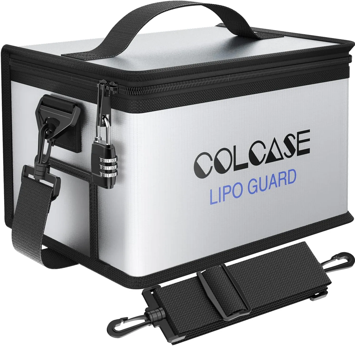 Lipo Safe Bag - Fireproof & Explosionproof, Combination Lock, Upgraded Silicone Coated, 11 x 8 x 6.5 in