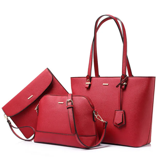 LOVEVOOK brand 3 sets handbag women composite bag female large capacity tote bag fashion shoulder crossbody bag small purse