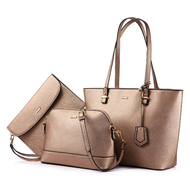 LOVEVOOK brand 3 sets handbag women composite bag female large capacity tote bag fashion shoulder crossbody bag small purse