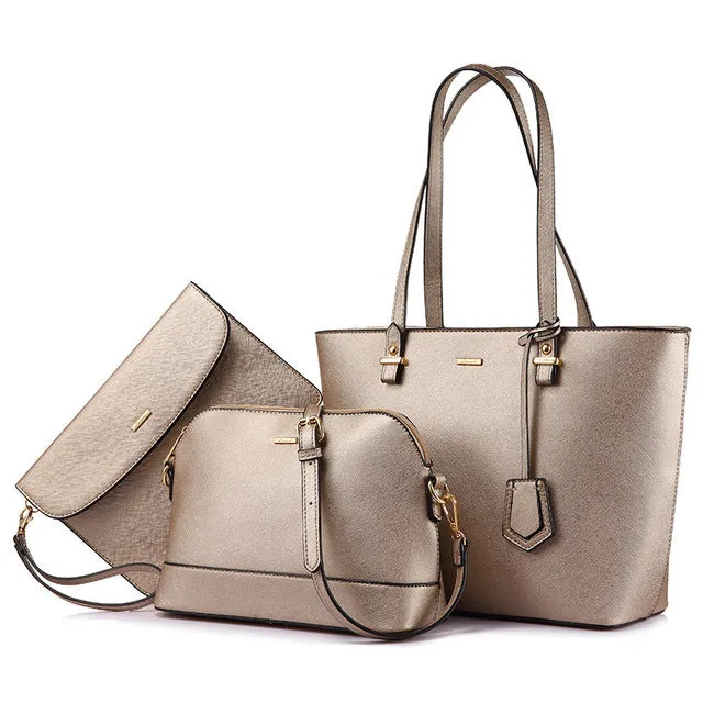 LOVEVOOK brand 3 sets handbag women composite bag female large capacity tote bag fashion shoulder crossbody bag small purse