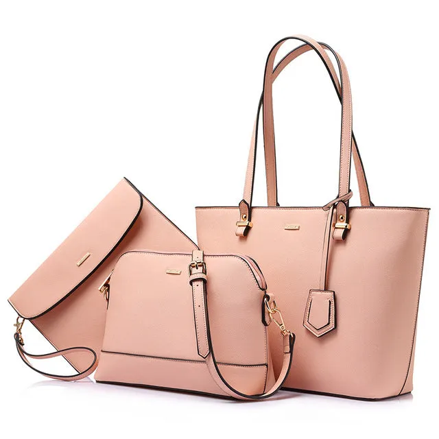 LOVEVOOK brand 3 sets handbag women composite bag female large capacity tote bag fashion shoulder crossbody bag small purse