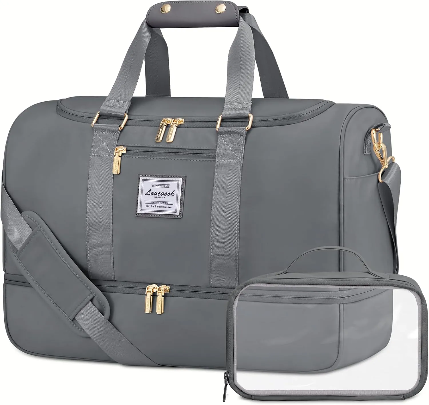 LOVEVOOK Gym bag for Women,Weekender Overnight Bag with Shoe Compartment, Personal Item Travel Duffle Bag with Toiletry Bag & Wet Pocket, Carry on Duffel Bags, Hospital Bags for Labor and Delivery