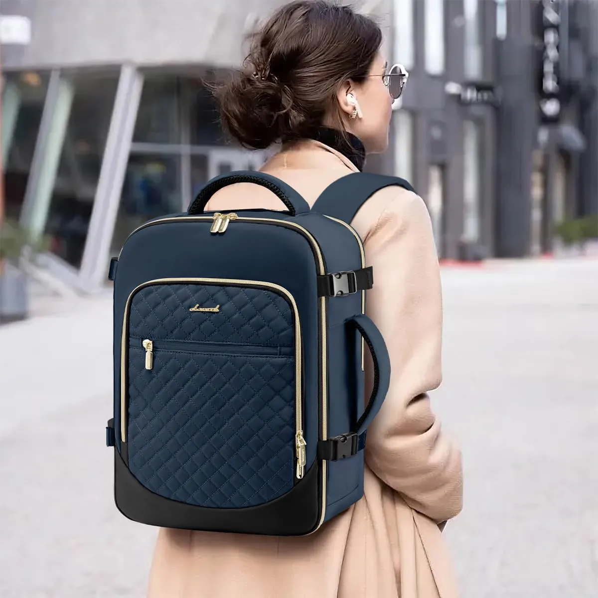 LOVEVOOK Travel Backpack for Women, 15.6in Laptop Backpack TSA Approved Carry on Luggage Personal Item Travel Bag for Business Weekender Hiking, Dark Green