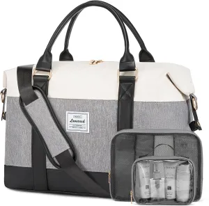 LOVEVOOK Travel Duffle Bag Women,Weekender Bag with Clear Toiletry Bag, Carry on Overnight Bag with Shoe Bag,Hospital Bags for Labor Delivery with Packing Cube