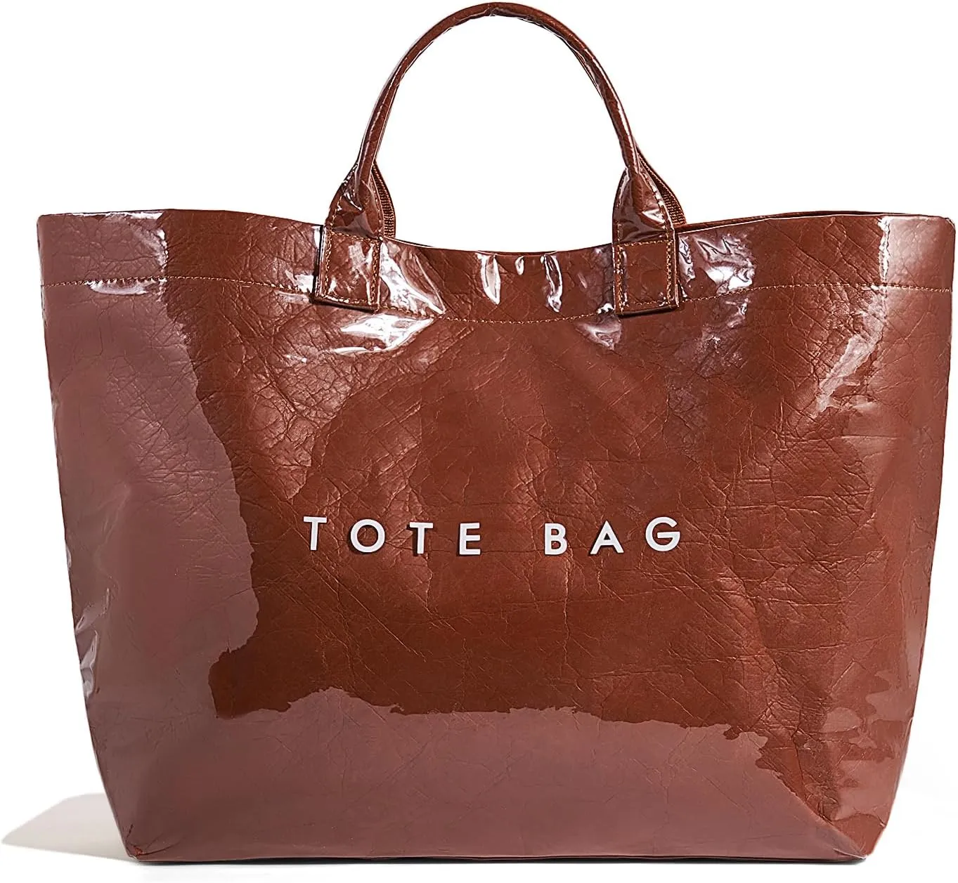 Lushandy Tote Bag for Women PVC Tote Bags Large Plastic Designer Bags with Purse Scarf Letters Print Bag Trendy Hobo Handbag