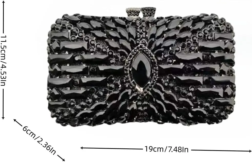 Luxury Shiny Rhinestone Clutch Bag Exquisite Crystal Clutch Purse Sparkly Evening Bag for Wedding Prom Party