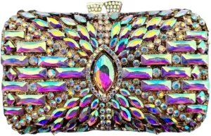Luxury Shiny Rhinestone Clutch Bag Exquisite Crystal Clutch Purse Sparkly Evening Bag for Wedding Prom Party