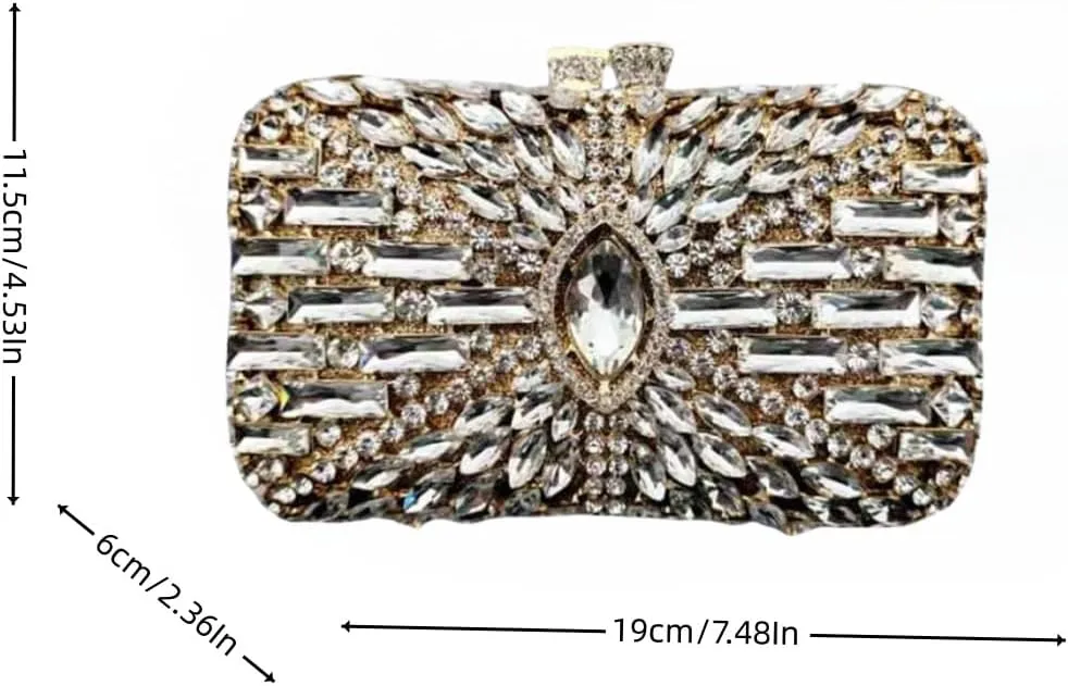 Luxury Shiny Rhinestone Clutch Bag Exquisite Crystal Clutch Purse Sparkly Evening Bag for Wedding Prom Party