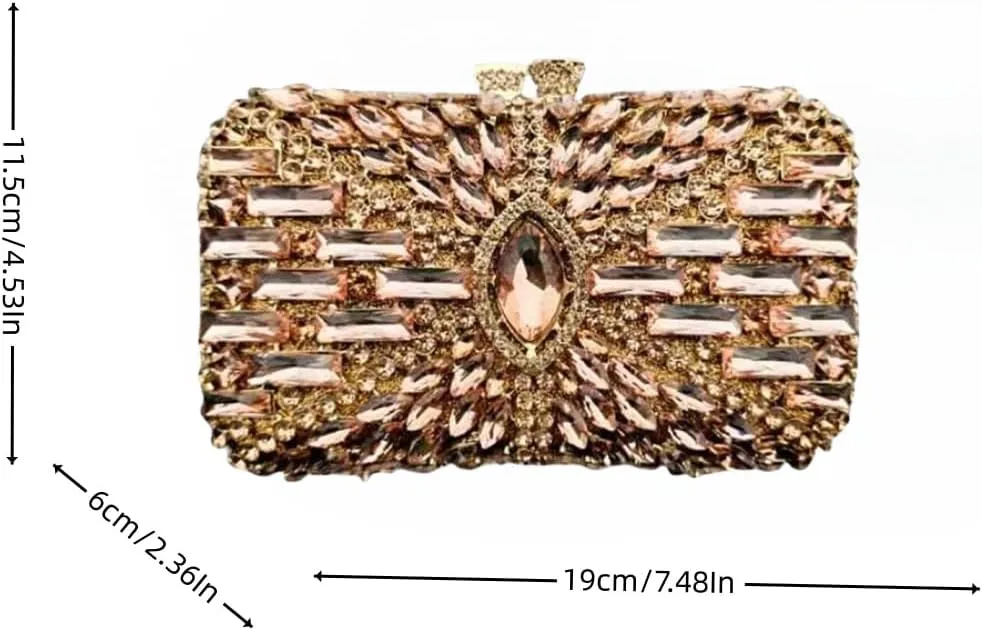 Luxury Shiny Rhinestone Clutch Bag Exquisite Crystal Clutch Purse Sparkly Evening Bag for Wedding Prom Party