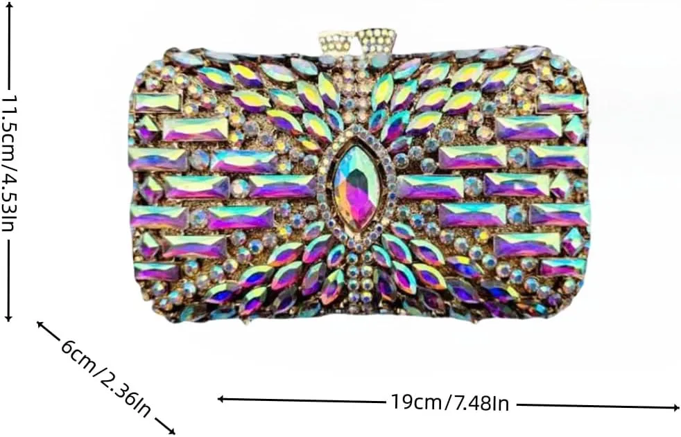 Luxury Shiny Rhinestone Clutch Bag Exquisite Crystal Clutch Purse Sparkly Evening Bag for Wedding Prom Party