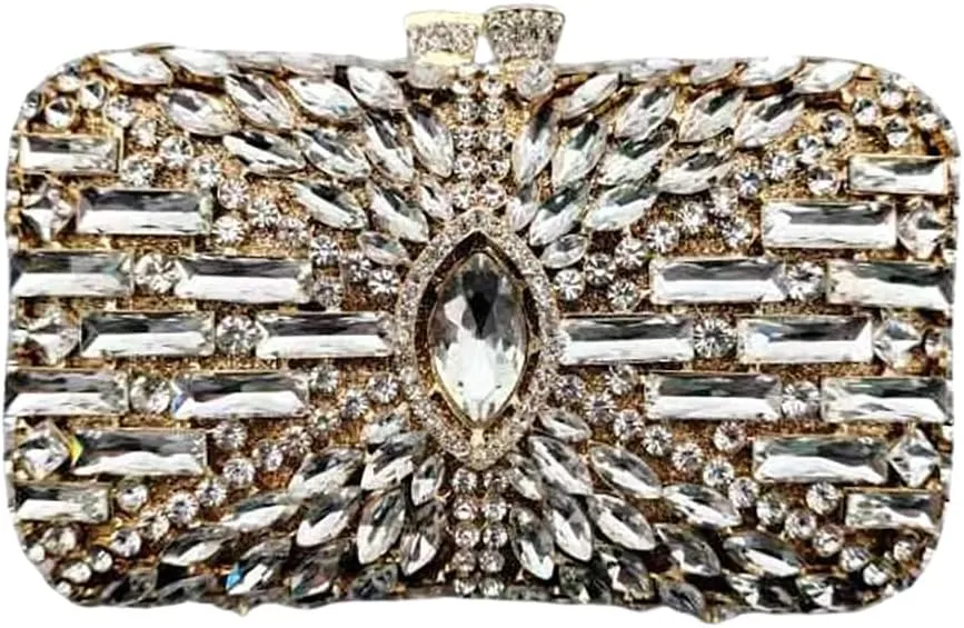Luxury Shiny Rhinestone Clutch Bag Exquisite Crystal Clutch Purse Sparkly Evening Bag for Wedding Prom Party