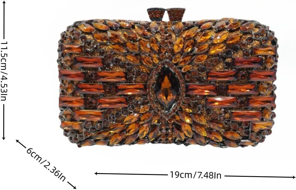 Luxury Shiny Rhinestone Clutch Bag Exquisite Crystal Clutch Purse Sparkly Evening Bag for Wedding Prom Party