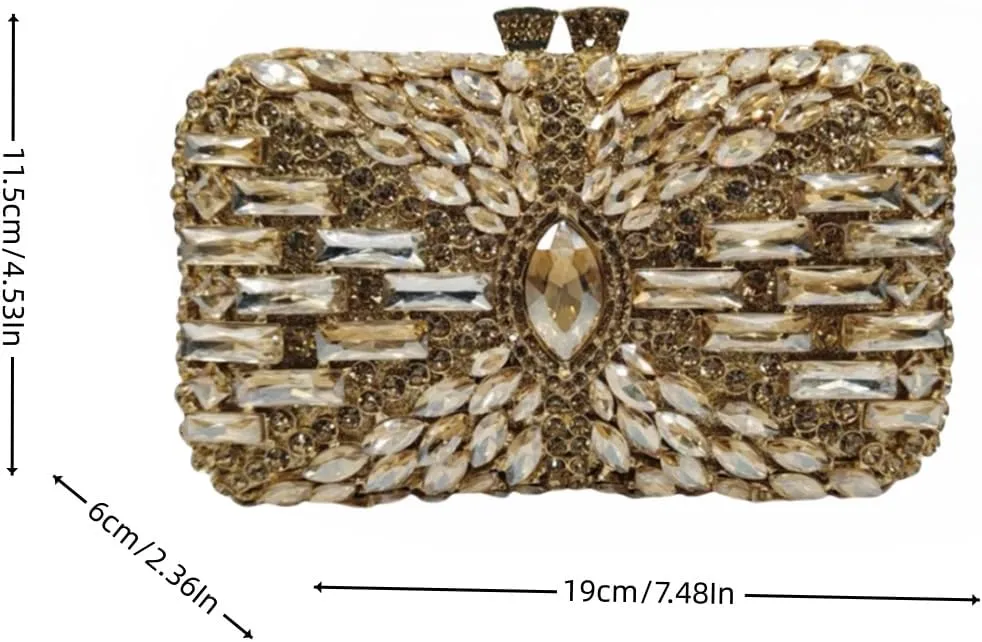 Luxury Shiny Rhinestone Clutch Bag Exquisite Crystal Clutch Purse Sparkly Evening Bag for Wedding Prom Party
