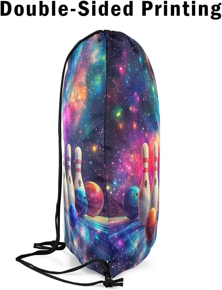 Manfei Ice Hockey Drawstring Backpack,Modern Winter Sports Ball Game Athlete Silhouette Drawstring Bag