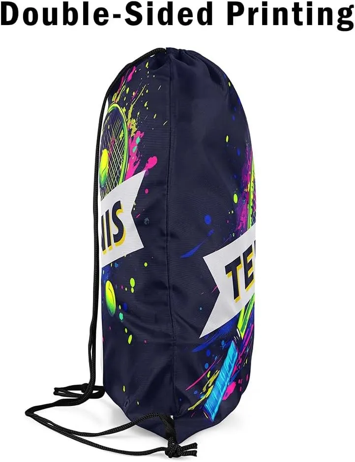 Manfei Ice Hockey Drawstring Backpack,Modern Winter Sports Ball Game Athlete Silhouette Drawstring Bag