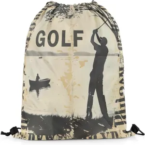Manfei Ice Hockey Drawstring Backpack,Modern Winter Sports Ball Game Athlete Silhouette Drawstring Bag